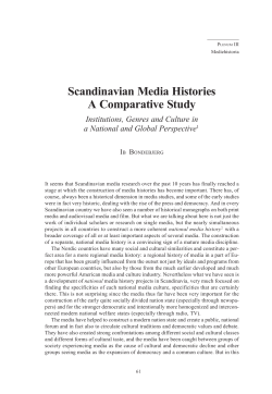 Scandinavian Media Histories. A Comparative Study