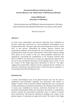 The European Central Bank as a Macro