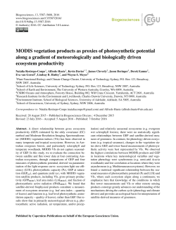 MODIS vegetation products as proxies of photosynthetic potential