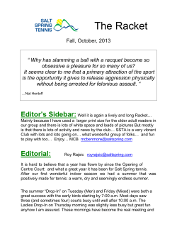 The Racket - Salt Spring Tennis Association