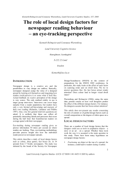 The role of local design factors for newspaper reading behaviour