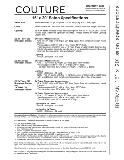 15` x 20` salon specifications