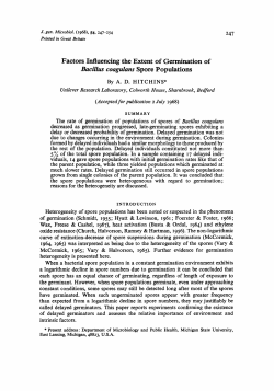 Factors Influencing the Extent of Germination of