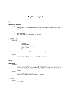 English II Reading List