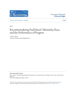 Minstrelsy, Race, and the Performance of Progress