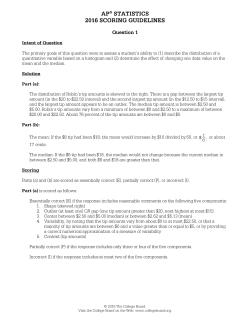 AP Statistics Student Sample (2016) &ndash; Question 1