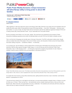 By Jeannine Anderson News Editor - Navajo Tribal Utility Authority