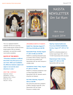 Sai - News Letter - August 2014