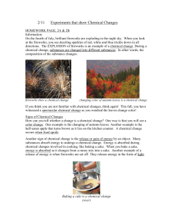 2/11 Experiments that show Chemical Changes