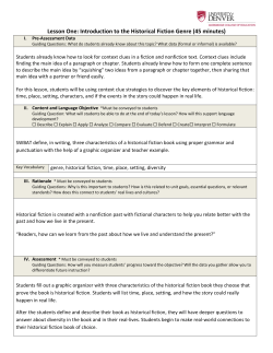 Historical Fiction Genre Lesson Plan: Grade 2
