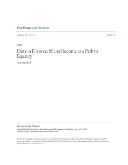 Duty in Divorce: Shared Income as a Path to Equality