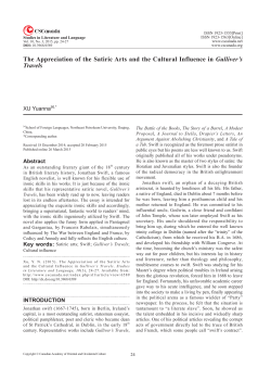 The Appreciation of the Satiric Arts and the Cultural