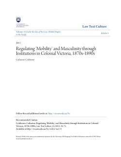 and Masculinity through Institutions in Colonial
