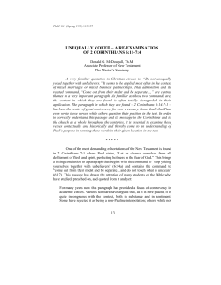 Unequally Yoked - The Master`s Seminary