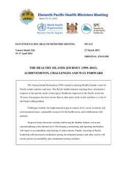 the healthy islands journey (1995&ndash;2015)