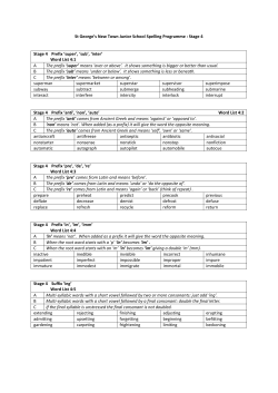 St George`s New Town Junior School Spelling Programme : Stage 4