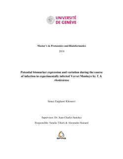 Potential biomarker expression and variation during the