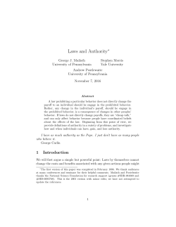 Laws and Authority - Social Sciences Computing