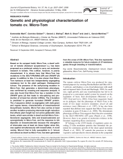 Genetic and physiological characterization of