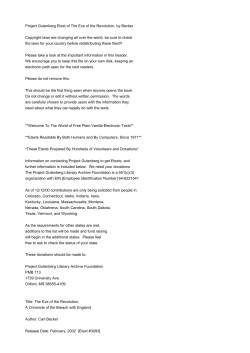 Project Gutenberg Etext of The Eve of the