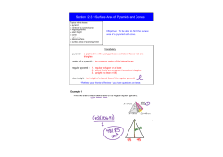 Section 12.3 ~ Surface Area of Pyramids and Cones