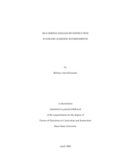 MULTIMEDIA-ENHANCED INSTRUCTION IN ONLINE LEARNING