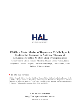 CD49b, a Major Marker of Regulatory T-Cells Type 1