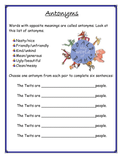 Antonyms - Southbrook School