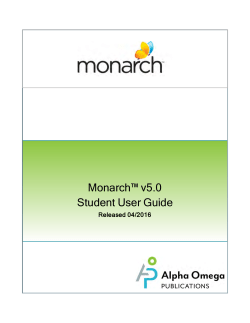 Monarch Student User Guide - Monarch | Login