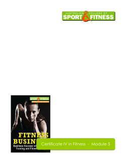 Certificate IV in Fitness