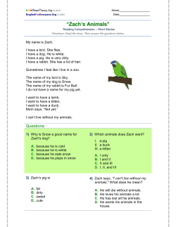 Zach`s Animals - English for Everyone