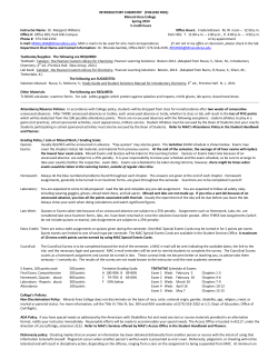 INTRODUCTORY CHEMISTRY (PHS1250 FR01) Mineral Area