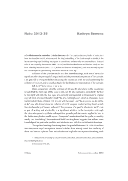 Collations to the Antiochus Cylinder (BM 36277)