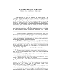 JAZZ AND FAMILY LAW: STRUCTURES, FREEDOMS, AND