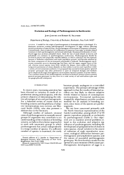 Evolution and Ecology of Parthenogenesis in Earthworms In recent
