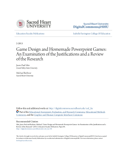 Game Design and Homemade Powerpoint Games: An Examination