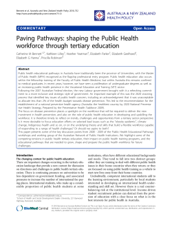Paving Pathways: shaping the Public Health workforce through