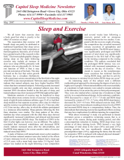 Sleep and Exercise - Capitol Sleep Medicine