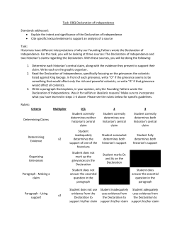 Task: DBQ Declaration of Independence Standards addressed