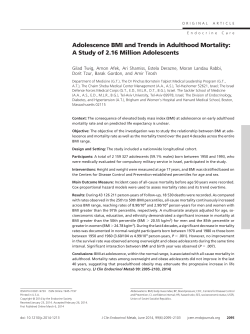 Adolescence BMI and Trends in Adulthood Mortality: A Study of 2.16