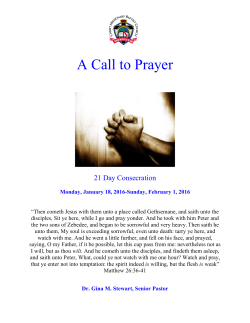 A Call to Prayer