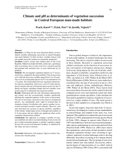 Climate and pH as determinants of vegetation succession in Central