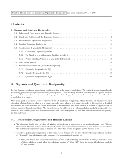 Squares and Quadratic Reciprocity