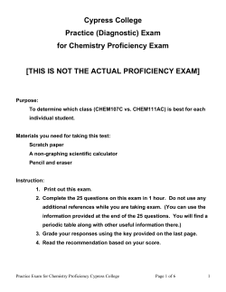 (Diagnostic) Exam For Chemistry