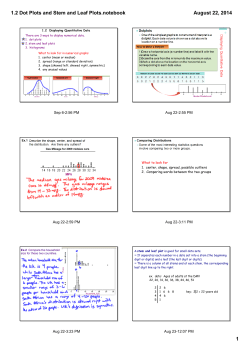 1.2 Dot Plots and Stem and Leaf Plots.notebook