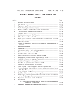 COMPANIES (AMENDMENT) ORDINANCE 2003
