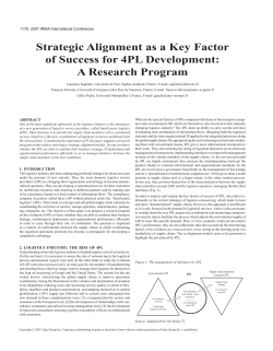 Strategic Alignment as a Key Factor of Success for 4PL
