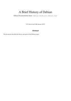 A Brief History Of Debian - This Document Describes The