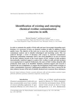 Identification of existing and emerging chemical - T-Stor