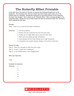 The Butterfly Effect Printable